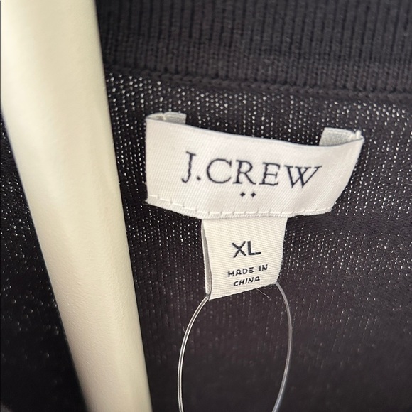 NWT J. Crew Women's Black Polo V-Neck Cotton Sweater - Picture 2 of 6